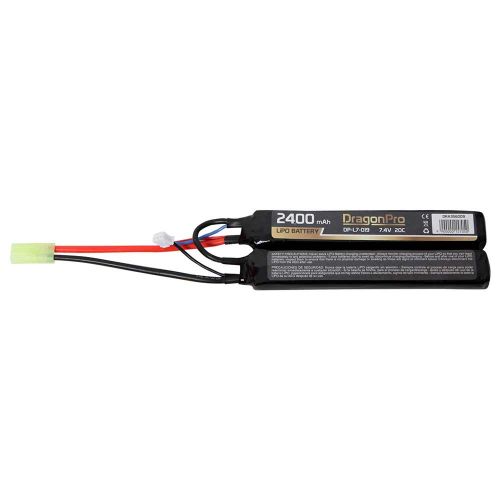 DRAGONPRO DP-L7-019 7.4V 2400mAh 20C LiPO (1+1) 128x21x13mm